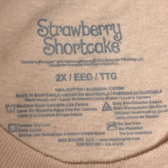 Strawberry Shortcake Tee Womens 1X/2X Pink Retro Kidcore Nostalgia Casual Fun - Picture 4 of 6